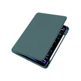 Étui de protection en cuir PU pour iPad Pro 11 (2024) Vert nuit