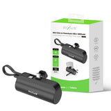 Batterie externe mini Rixus RXPB98B Click-On USB-C 5000 mAh noire